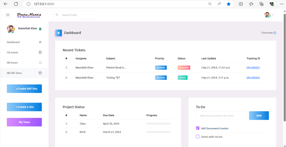 Sample Dashboard Screenshot
